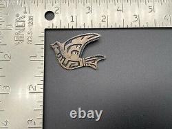 Vintage Hopi Dove Bird Jack Nequatewa Sterling Silver Pin Brooch