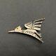Vintage Hopi Victor Coochwytewa Sterling Silver Hand Stamped Bird Pin Brooch