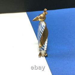 Vintage JELLY BELLY PENGUIN BROOCH Pin Gold PL Brass Bird Figural 1940's H327i