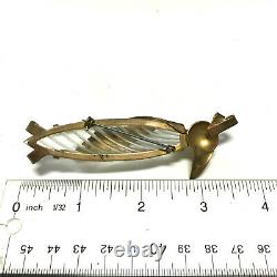Vintage JELLY BELLY PENGUIN BROOCH Pin Gold PL Brass Bird Figural 1940's VV330i