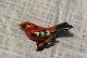 Vintage Japanese Takahashi Bird Pin Brooch Hand Carved & Painted Price Reduced