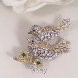 Vintage Jewellery Crystal Bird Brooch Antique Deco Dress Jewelry Birds Pin