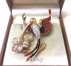 Vintage Jewellery Fabulous 1970's Attwood & Sawyer Humming Bird Brooch Pin