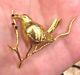 Vintage Joan Rivers Bird And Holly Branch Pin Brooch Rare