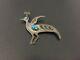 Vintage Joe Tenorio Kewa Native Turquoise Sterling Silver Bird Pin Brooch