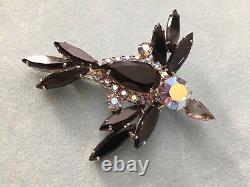 Vintage Juliana D&E Black Bird Brooch Pin