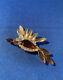 Vintage Juliana D&e Shades Of Topaz Rhinestone Figural Flying Bird Brooch/pin
