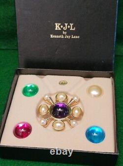 Vintage KJL KENNETH JAY LANE Interchangeable Maltese Cross Necklace Brooch Pin