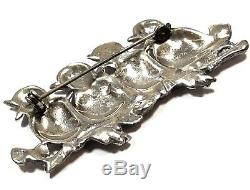 Vintage Ladies Solid Sterling Silver Chirping Birds Pin Brooch
