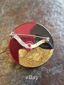 Vintage Lea Stein Parrot Head Brooch Paris Bird Pin