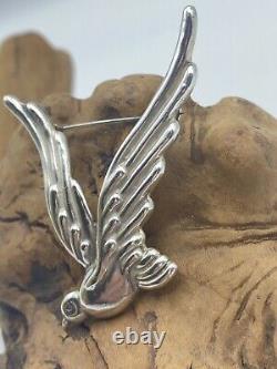 Vintage Los Castillo Taxco Mexico Sterling Silver Dove Bird Pin Brooch #622
