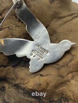 Vintage Los Castillo Taxco Mexico Sterling Silver Dove Bird Pin Brooch #622