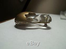 Vintage Lucite Jelly Belly Brooch Pin Baby Bird in Egg RARE Figural 1940s
