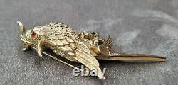 Vintage MARCEL BOUCHER bird brooch BROCHE oiseau doré, gilded, signed, numbered