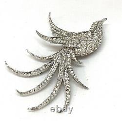 Vintage MB Exotic Pave Bird Pin Brooch Pendant