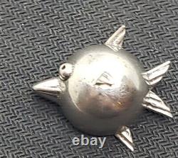 Vintage MCM Bird Brooch 925 sterling silver modernist Domed Atomic Brutalist