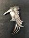 Vintage Mc Modernist E. Byrne Livingston Sterling Silver Toucan Bird Pin Brooch