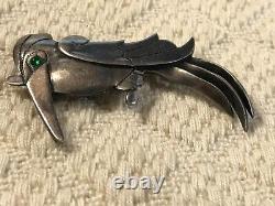 Vintage MC Modernist E. BYRNE LIVINGSTON Sterling Silver Toucan Bird Pin Brooch