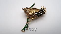 Vintage Marcel Boucher and Panetta Inspired SPHINX Enamel Gold Bird Pin Brooch
