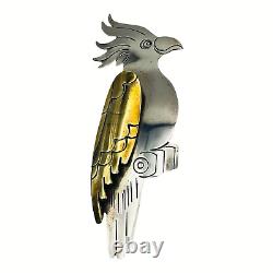 Vintage Mexican 925 Sterling Silver Bird Parrot Cockatoo Animal Brooch Pin -5539