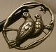 Vintage Mexican Sterling Silver Love Birds Doves Pin Brooch 2 3/8 Old Marks