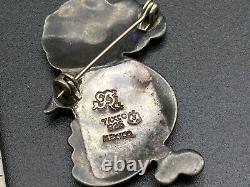 Vintage Mexico Francisco Rivera Bird Sterling Silver Pin Brooch