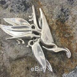 Vintage Ming's Hawaii Sterling Silver Large Bird Of Paradise Flower Brooch Rare