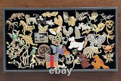 Vintage & Modern Animal Brooch Lot Of 45 Pins Cat's Butterfly's Bee's Dog's Etc