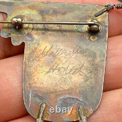Vintage Modernist Gabrielle Gould Whimsical Bird Silver Pin Brooch