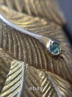 Vintage Nicholas Barbieri Sterling Rhinestones Peacock Brooch