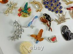 Vintage Now Brooches Pins Brooch Lot Enamel Rhinestone Animals Birds Estate #2