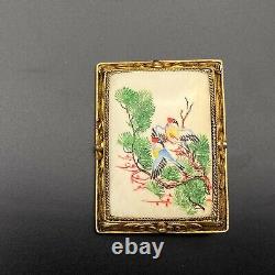Vintage Orient Bird Silver Brooch Pin