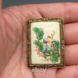 Vintage Orient Bird Silver Brooch Pin