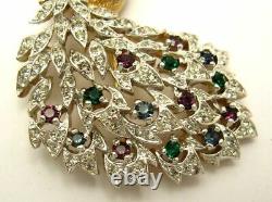 Vintage PANETTA Magical Figural Peacock Brooch Embedded with Rhinestones Superb