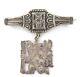 Vintage Peru Peruvian Plata 900 Silver Brooch. Mayan / Incan Bird God