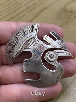 Vintage Peruvian 925 Sterling Silver Bird Brooch Signed Industria Peruana
