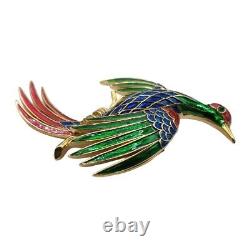 Vintage Philippe Trifari LOrient Brooch Enameled Large Bird of Paradise Figural