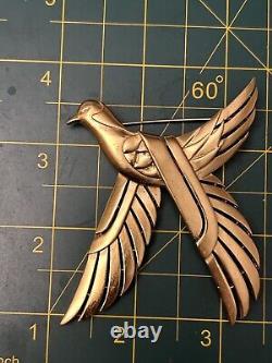 Vintage Rare Crown Trifari Egyptian Revival Phenix Bird Figural Brooch Pin