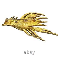 Vintage Rare Signed Givenchy Pave Bird Brooch (A1714)