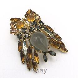 Vintage SCHREINER NEW YORK Rhinestone Owl Bird Brooch and Pendant