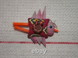 Vintage Signed Deborah Banyas 1992 Folk Art Bird Brooch Pin