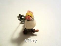 Vintage Signed GUMP'S Japan Hand Painted Yellow Canary Wood Bird Brooch