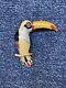 Vintage Signed Judith Leiber Toucan Parrot Pin Brooch In A Beautiful Box