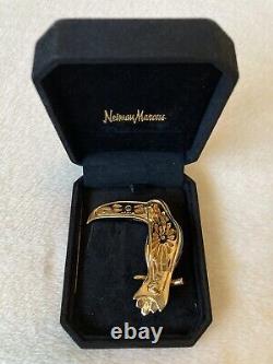 Vintage Signed Judith Leiber Toucan Parrot Pin Brooch in a Beautiful Box