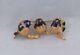 Vintage Solid 18k Yellow Gold Pin/brooch With 3 Birds Colored Enamel Nice