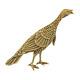 Vintage Solid 18k Yellow Gold Detailed Textured 3d Turkey Bird Pin Brooch