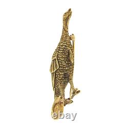 Vintage Solid 18k Yellow Gold Detailed Textured 3D Turkey Bird Pin Brooch