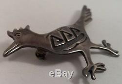 Vintage Southwestern Sterling Silver Running Bird Pin Brooch