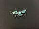 Vintage Southwestern Sterling Silver Turquoise Running Bird Pin Brooch