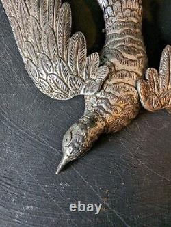 Vintage Sparrow Articulated Bird Fur Clip Pin Brooch